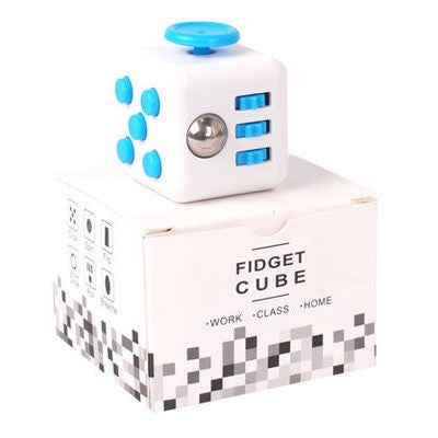 White & Blue Fidget Cube Large