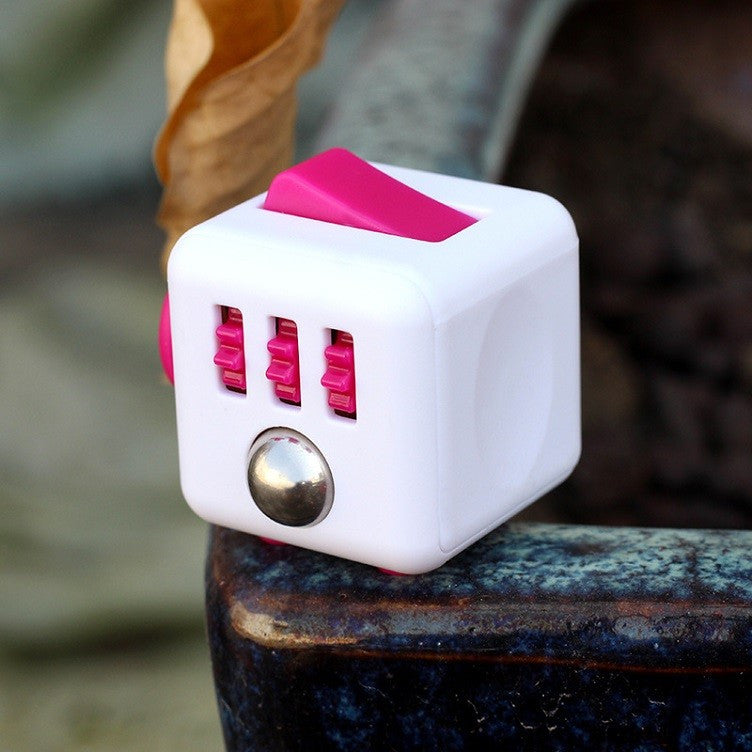 White & Pink Fidget Cube Large