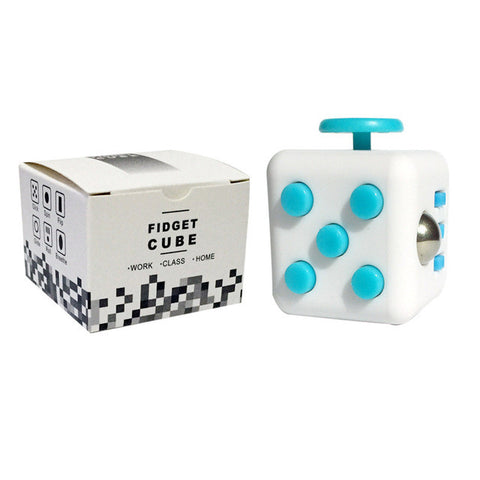 White & Blue Fidget Cube Large