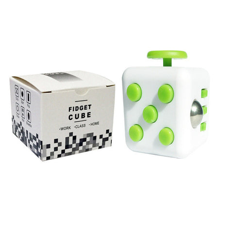 White & Green Fidget Cube Large